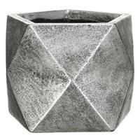 Кашпо (вазон) Idealist Геометри Ромб, серебряный (W=25, L=25, H=20 см)