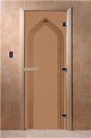 Дверь для сауны DoorWood (Дорвуд) 60x200 Основная серия Арка (бронза матовое) правая