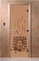 Дверь для сауны DoorWood (Дорвуд) 80x180 Основная серия Банька (бронза матовое) левая