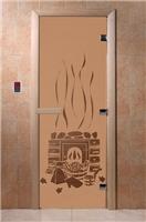 Дверь для сауны DoorWood (Дорвуд) 80x180 Основная серия Банька (бронза матовое) правая