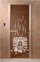 Дверь для сауны DoorWood (Дорвуд) 60x200 Основная серия Банька (бронза) левая