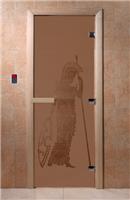 Дверь для сауны DoorWood (Дорвуд) 80x180 Основная серия Рим (бронза матовое) правая