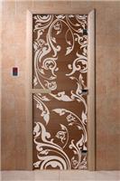 Дверь для сауны DoorWood (Дорвуд) 80x180 Основная серия Венеция (бронза) правая