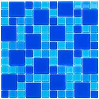 Мозаика стеклянная однотонная AquaViva Cristall dark blue 23мм-48мм