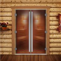Дверь для сауны DoorWood (Дорвуд) 133х190 Престиж бронза, двустворчатая