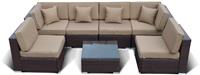 Комплект мебели с диваном Афина иск. ротанг 7 элементов, YR822BB-Brown/Brown