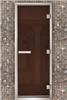 Дверь для турецкой бани Маэстро Woods 80x190 Arabica Prestige Сатин, правая
