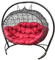 Подвесное кресло Мебельторг Улей (стойка и корзина коричневые, подушка красная