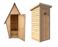 Туалет деревянный садовый квадратный (дачный)