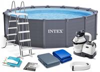 Каркасный бассейн INTEX Graphite Panel 26384, 478x124 см (комплект)
