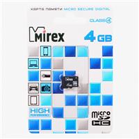 Карта флэш-памяти MicroSD 4 Гб Mirex без SD адаптера (class 4) 88164