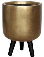 Кашпо (вазон) Idealist Конкрит золотистое, с подставкой (D25, H34 см)