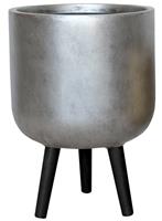 Кашпо (вазон) Idealist Конкрит серебристое, с подставкой (D25, H34 см)