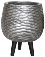 Кашпо (вазон) Idealist Паттерн серебристое, с подставкой, (D29, H37 см)