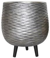 Кашпо (вазон) Idealist Паттерн серебристое, с подставкой, (D42, H47 см)