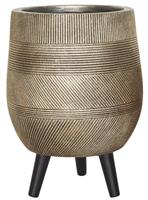 Кашпо (вазон) Idealist Страйп золотистое, с подставкой (D31.5, H43 см)