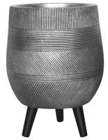 Кашпо (вазон) Idealist Страйп серебристое, с подставкой (D31.5, H43 см)