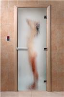 Дверь для сауны DoorWood (Дорвуд) 70x190 Престиж Фотопечать A097, левая, коробка ольха/береза