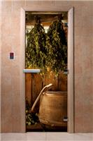 Дверь для сауны DoorWood (Дорвуд) 70x190 Престиж Фотопечать A098, левая, коробка ольха/береза