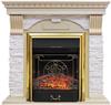 Электрокамин Royal Flame Majestic FX Brass + Dublin, слоновая кость с патиной