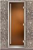 Дверь для турецкой бани Маэстро Woods 80x210 Arabica Prestige Бронза матовая, левая
