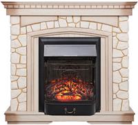 Электрокамин Royal Flame Majestic FX Black + Glasgow, слоновая кость, патина