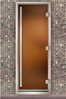Дверь для турецкой бани Маэстро Woods 80x200 Arabica Prestige Бронза матовая, левая