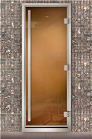 Дверь для турецкой бани Маэстро Woods 80x200 Arabica Prestige Бронза, левая
