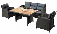 Комплект обеденной мебели с диваном Афина AFM-308G Brown/Grey, искусственный ротанг