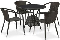 Комплект обеденной мебели Афина 4+1, T707ANS/Y137C-W53 4 Pcs Brown, иск. ротанг