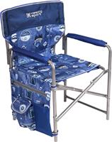 Кресло складное Ника КС1, с карманами (каркас серый, ткань джинс синий)