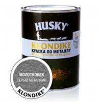 Краска по металлу HUSKY-KLONDIKE с молотковым эффектом серый металлик (0,9л; 6шт), РОССИЯ, код 0410126109, штрихкод 469036402095, артикул 26194