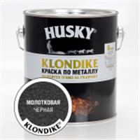Краска эмаль HUSKY-KLONDIKE по металлу с молотковым эффектом черная (2,5л; 3шт), РОССИЯ, код 04101260032, штрихкод 469036401637, артикул 25630