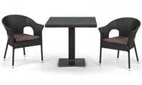 Комплект кофейной мебели Афина 2+1 T605SWT/Y79A-W53 Brown 2Pcs, иск.ротанг
