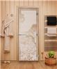 Дверь для сауны DoorWood (Дорвуд) 80x200 Эталон Банька в лесу (сатин) правая
