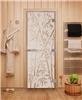 Дверь для сауны DoorWood (Дорвуд) 80x200 Эталон Бамбук и бабочки (сатин) левая
