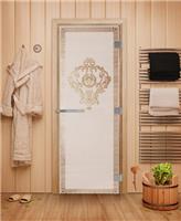 Дверь для сауны DoorWood (Дорвуд) 80x200 Эталон Версаче (сатин) правая