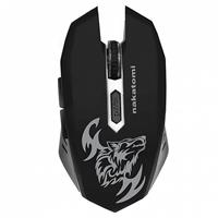 Мышь оптическая беспроводная Nakatomi Gaming mouse MROG-15U RF, игровая (black/silver) 101976