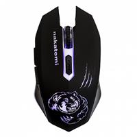 Мышь оптическая беспроводная Nakatomi Gaming mouse MROG-15UR RF, игровая (black/silver) 101977