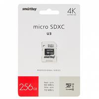 Карта флэш-памяти MicroSD 256 Гб Smart Buy +SD адаптер (class 10) PRO U3 203579