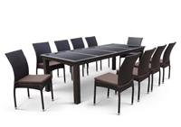 Комплект обеденной мебели Афина 10+1, иск.ротанг, T438/Y380A-W53 Brown 10PCS