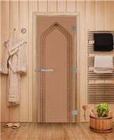 Дверь для сауны DoorWood (Дорвуд) 70x190 Эталон Арка (бронза матовая) правая