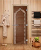 Дверь для сауны DoorWood (Дорвуд) 70x190 Эталон Арка (бронза) левая