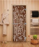 Дверь для сауны DoorWood (Дорвуд) 70x190 Эталон Бамбук и бабочки (бронза) левая