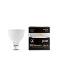 Лампа Gauss MR16 5W 500lm 3000K GU5.3 LED, КИТАЙ, код 05103250041, штрихкод 462711672317, артикул 101505105
