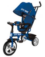 Велосипед 3х колесный City-Ride, пластик10/8, сиденье поворотное, бампер, багажник, синий, Китай, код 60012010000, штрихкод 690102200132, артикул CR-B3-01DBL