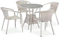 Комплект обеденной мебели Афина 4+1, T705ANT/Y137C-W85 4Pcs Latte, иск. ротанг
