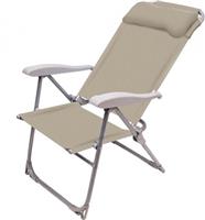 Кресло-шезлонг (складной) Ника К2 (каркас серый, ткань песочная)