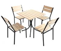 Комплект кофейной мебели Поставымебель Фьюжн, 4+1 (дерево, светло-коричневый)