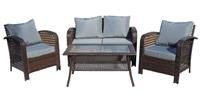 Комплект мебели с диваном Мебельторг Норд (каркас коричневый, подушки серые)